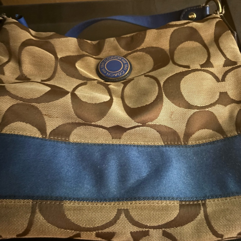 Coach Tan and Blue Interior Bag